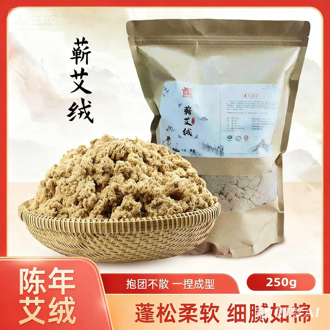 4包各250克 千年艾东方艾都 蕲艾绒 250克每包  八遍蕲艾绒加工而成   合计1KG